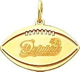 14K Gold NFL Miami Dolphins Football Charm