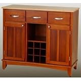 Cottage Oak Buffet w/ Natural Wood Top (Cottage Oak) (35.5H x 41.75W x 16D)