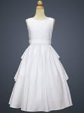 Tea Length Pearl Accent Dress with Back Ruffled Skirts