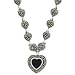 Sterling Silver Marcasite Black Onyx Station-Style Heart Necklace image 2