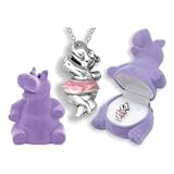 Hippopotamus Crystal Necklace in Purple Hippo Gift Box