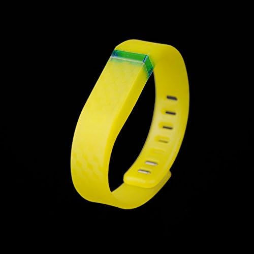 EZMAX® Jelly Noctilucent Series Wristband Replacement Band With Metal Clasp for Fitbit Flex Wireless Activity Bracelet Wristband without Tracker (Yellow, Small)