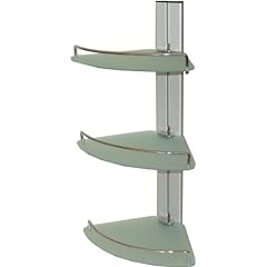 Badregal Eckregal Regal f�r Bad aus Aluminium mit 3 Glasablagen