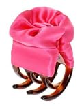 L. Erickson USA Small Covered Jaw 100% Silk Charmeuse - Spring Fling Plexi Pink