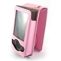 Microsoft Zune MP3 Pink Leather Wallet Case with Belt Clip