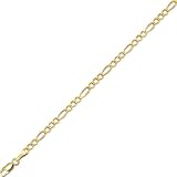 10k Gold Figaro Chain Necklace 3.0mm - 16 Inch - JewelryWeb