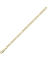 7" 10K Yellow Gold 3.0mm (1/8") Polished Diamond Cut Royal Figaro Link w/ Lobster Clasp