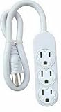 Master Electrician PS-304 3-Outlet White Mini Power Outlet Strip