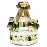 Trend Lab 3 Tier Diaper Cake (Giggles-Green and Brown)