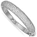 Jewelco London 9ct White gold Bombay style bangle pavé set with cubic zirconia ( 30g )