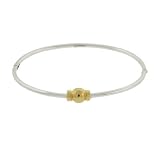 Sterling Silver Bangle Bracelet with Gold Ball