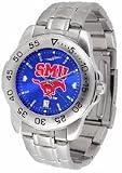 Southern Methodist (SMU) Mustangs Sport Steel Band Ano-Chrome Men's Watch
