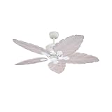 Westinghouse 72453 Oak Harbor 56-Inch Five-Blade Ceiling Fan, Satin White with Philodendran Antique White Wash Blades