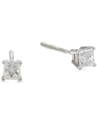 IGI Certified 14k Gold Princess-Cut Diamond Studs (0.33 cttw, H-I Color, I1-I2 Clarity)
