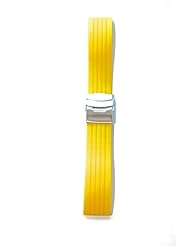 22mm Yellow Rubber/Silicone Pirelli Style with S/S Deployment Buckle