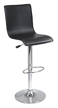 Winsome Spectrum L-Back Airlift Adjustable Swivel Stool, Faux Leather