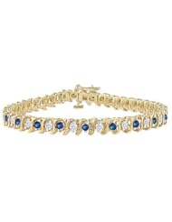 Sapphire and Diamond Tennis Bracelet 14K Yellow Gold - 3.00 CT TGW