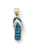 14k Two-Tone Diamond-Cut Dark Blue Created Opal Flip-Flop Pendant - JewelryWeb