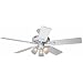 Hunter 25583 The Studio Four-Light 52-Inch Five-Blade Ceiling Fan, White with Frosted Globes