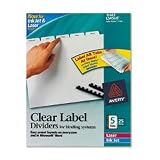 AVE11443 - Index Maker Clear Label Dividers with White Tabs