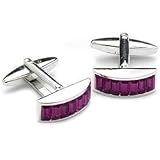 Purple Cufflinks with Swarovski crystal