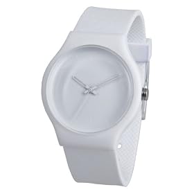 Superdry unisex white dial white plastic strap watch