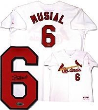 Stan Musial Autographed/Hand Signed St. Louis Cardinals White Majestic Jersey- Musial Hologram
