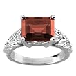 14K White Gold Mozambique Garnet and Diamond Ring