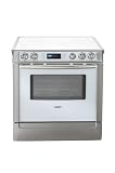 Bosch Integra 700 Series HEI7132U 30 Slide-In Electric Range with Genuine European 3rd Element Convection, Touch & Turn Controls, Full Extension Warming Drawer & 2700 Watt Triple Element: White with Stainless Steel Trim