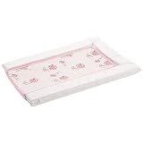 By Carla Large Little Petal Changing Mat With Towelling Stain Resistant Liner, White/Pink