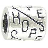 Hope Solid Sterling Silver Message Bead fits European Charm Bracelet