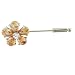 Jewelry : Orange Rhinestone Flower Pin Brooch
