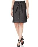 Calvin Klein Button-Front Belted Denim Skirt