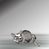 Crystal Fatty Cat Figurine, 2.33 Inches, Handcrafted
