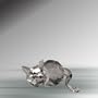 Crystal Fatty Cat Figurine, 2.33 Inches, Handcrafted