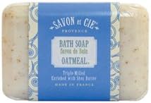 Savon et Cie Triple Milled Exfoliating Soap enriched with Organic Shea Butter, 100% Pure Vegetable Based, Natural French Bath Soap, Paraben Free - Oatmeal, 7 oz (200gr)
