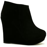 Spy Love Buy Lyla Suede Style Wedge Heel Platform Ankle Boots