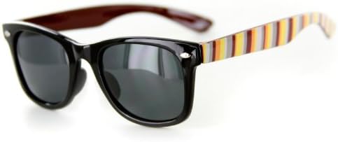 "Lollipops" Polarized(Anti-Glare) Kids Striped Retro Wayfarer Sunglasses 100%UV