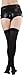 ToBeInStyle Women’s Spooky Skeleton Leg Bones Print Thigh High Stockings w/Rose