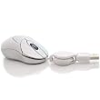 White Mini USB 2.0 Red-Laser Optical Mouse for all Netbooks and Laptops - with Retractable USB Cord for easy storage - PLUG-N-PLAY