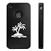 Apple iPhone 4 4G Black Aluminum & Silicone Case Palm Tree Island