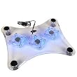 3-Fan Notebook Cooler Pad with Blue LEDs (Transparent)