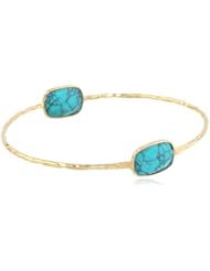Argento Vivo Gold-Tone Oval Turquoise Bangle Bracelet, 2.75"
