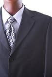 Best Price Men's Single Breasted 3 Button Black Super 150's Wool Feel Dress Suit