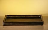 Bonsai Boy's Ceramic Humidity/Drip Bonsai Tray - Black Rectangle<br>10.75x8.0 x1.0