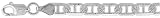 Sterling Silver 3/16 (5.7 mm) Medium Thick PAVE (Diamond Cut) Mariner Chain, NICKEL FREE