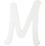 Darice 9188-M White Wood Letters, M, 9-Inch
