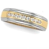 14K Two Tone Gold Diamond Duo Ring Size 6