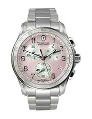 Victorinox Chrono Classic Pink Mother of Pearl Dial Stainless Steel Ladies Watch 249052