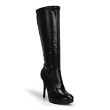 Sexy Knee High Stiletto Dress Boots Black